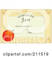 Pastel Orange Homemade Jam From The Kitchen Of Label With A Peach Text And Date Space