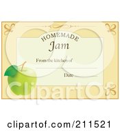 Poster, Art Print Of Pastel Orange Homemade Jam From The Kitchen Of Label With An Apple Text And Date Space
