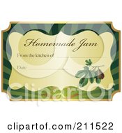 Poster, Art Print Of Golden And Green Homemade Jam Label With Text And Date Space - 7