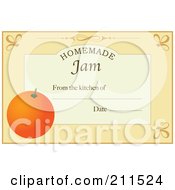 Poster, Art Print Of Pastel Orange Homemade Jam From The Kitchen Of Label With An Orange Text And Date Space