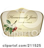 Poster, Art Print Of Crown And Fruit On A Homemade Jam Label With Text Space - 7