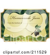 Poster, Art Print Of Golden And Green Homemade Jam Label With Text And Date Space - 5