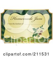 Golden And Green Homemade Jam Label With Text And Date Space - 1