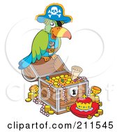 Pirate Parrot With Treasure
