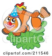 Poster, Art Print Of Party Clownfish With A Hat And Anemone