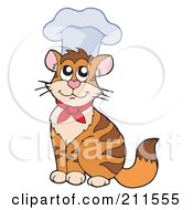 Poster, Art Print Of Cute Chef Cat Wearing A Hat