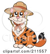 Cute Cat Wearing A Scout Hat
