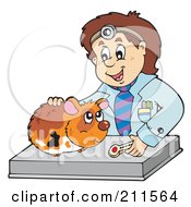 Poster, Art Print Of Friendly Veterinarian Attending To A Cute Hamster