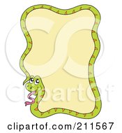 Royalty Free RF Clipart Illustration Of A Long Green Snake Making A Border Around Yellow by visekart