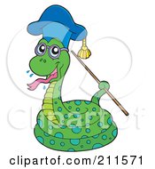 Poster, Art Print Of Snake Professor Holding A Pointer Stick