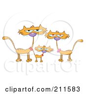 Poster, Art Print Of Family Of Three Ginger Cats