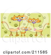 Poster, Art Print Of Family Of Three Marmalade Cats