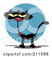 Royalty Free RF Clipart Illustration Of A Scrawny Black Kitty Cat