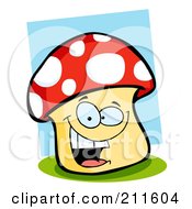 Poster, Art Print Of Happy Mushroom Smiling