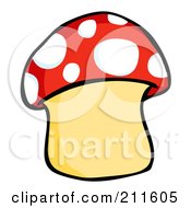 Royalty Free RF Clipart Illustration Of A Red White And Beige Mushroom