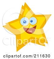 Royalty Free RF Clipart Illustration Of An Energetic Yellow Star Face