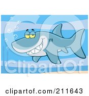 Poster, Art Print Of Happy Blue Shark
