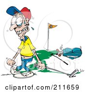Poster, Art Print Of Tense Man Playing Golf