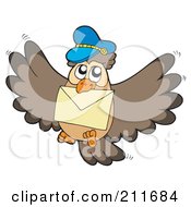 Owl Mail Man Delivering A Letter