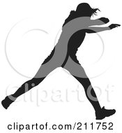Poster, Art Print Of Black Silhouetted Track Athlete Running