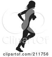 Poster, Art Print Of Healthy Black Silhouetted Woman Jogging