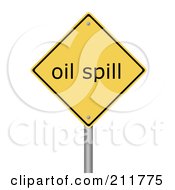 Poster, Art Print Of Yellow Oil Spill Warning Sign