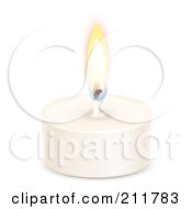 Royalty Free RF Clipart Illustration Of A 3d Tealight Candle With A Lit Flame by Oligo