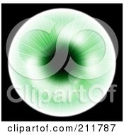 Royalty Free RF Clipart Illustration Of A Green Shining Eyeball On Black