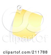 Royalty Free RF Clipart Illustration Of A 3d Yellow Curling Note Posted On A White Wall