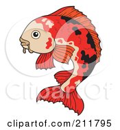 Poster, Art Print Of Black And Red Koi Fish
