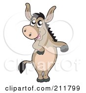 Royalty Free RF Clipart Illustration Of A Cute Donkey Standing And Gesturing