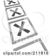 3d Check List With X Marks In The Squares