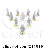 Royalty Free RF Clipart Illustration Of A 3d Network Of Blanco Men by Jiri Moucka