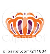 Royalty Free RF Clipart Illustration Of A Purple And Orange Royal Crown