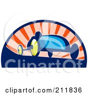 Royalty Free RF Clipart Illustration Of A Soapbox Car Logo by patrimonio