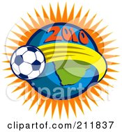 Poster, Art Print Of 2010 Soccer World Cup Ball Around A Globe