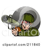 Poster, Art Print Of Soldier Aiming A Bazooka Logo