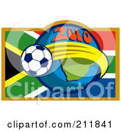 Poster, Art Print Of 2010 Soccer World Cup Ball Around A South Africa Flag And Globe