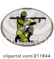 Poster, Art Print Of Soldier Shooting A Bazooka Logo