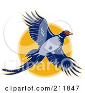 Poster, Art Print Of Flying Pheasant Logo