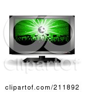Soccer Crowd On A Television Screen