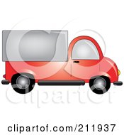 Poster, Art Print Of Red Delivery Truck In Profile