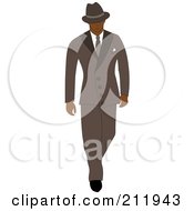 Poster, Art Print Of 40s Styled Black Businessman Walking In A Blue Suit