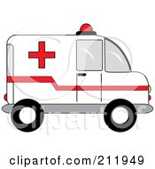 Poster, Art Print Of Red And White Ambulance In Profile