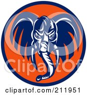 Poster, Art Print Of Blue Elephant Face Logo