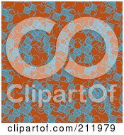 Poster, Art Print Of Seamless Repeat Background Of Blue Bubbles On Orange