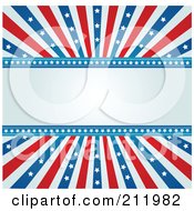 Poster, Art Print Of Blue Text Space Bordered With American Stars And Stripes