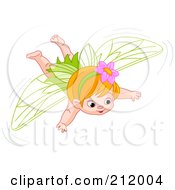 Poster, Art Print Of Flying Red Haired Fairy Girl