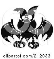 Poster, Art Print Of Black Bat With Fangs