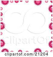 Poster, Art Print Of Pink Flowers Bordering A White Background